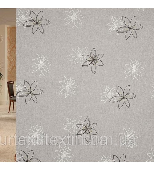 Штора лен  на блэкауте "Стиль" серый