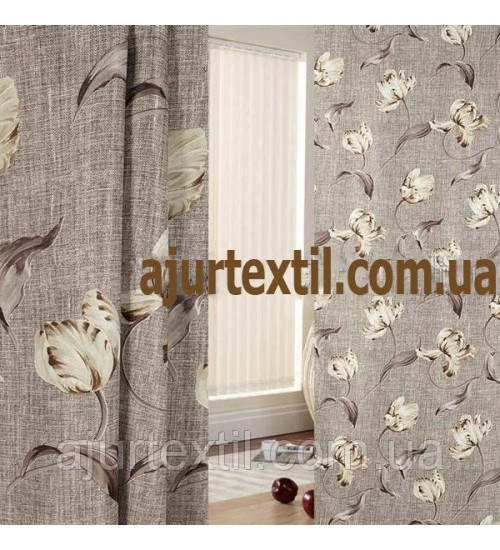 Штора блекаут "Переплетение цветов" 08