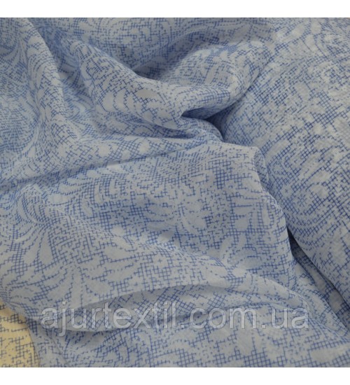 Тюль вуаль "Голубая веточка"