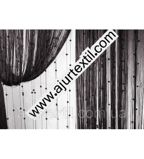 Шторы нити черный  однотонные