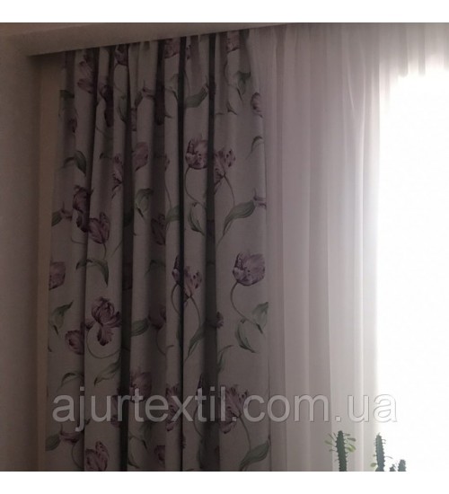 Штора блэкаут "Переплетение цветов" 04