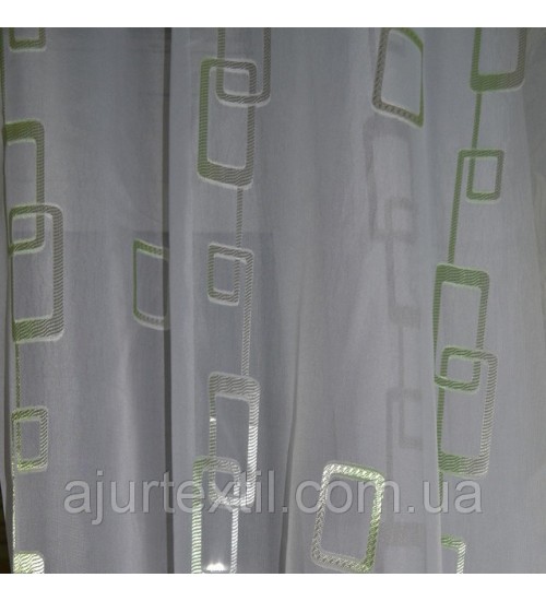 Тюль вуаль фентези "Цепочка" зелень