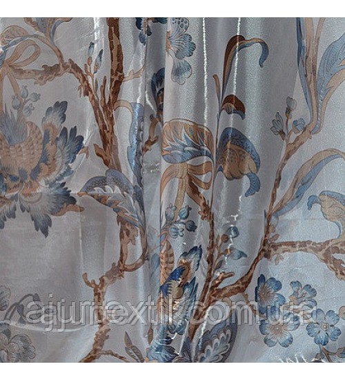 Тюль  микровуаль печать " Растение"