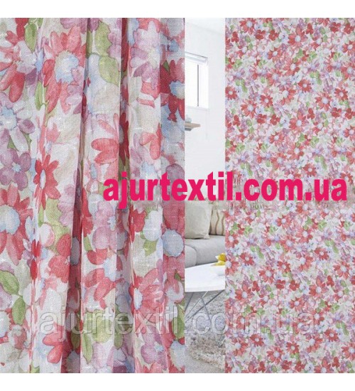 Тюль лен "Лето"