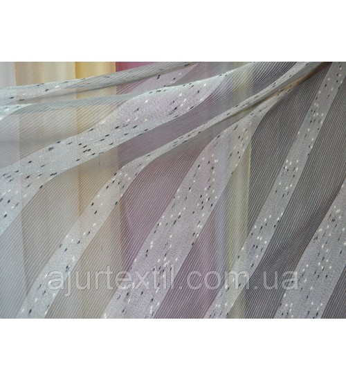 Тюль лен Валенсия серый