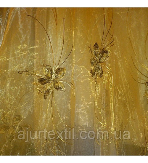 Тюль органза "Хризолит" персик