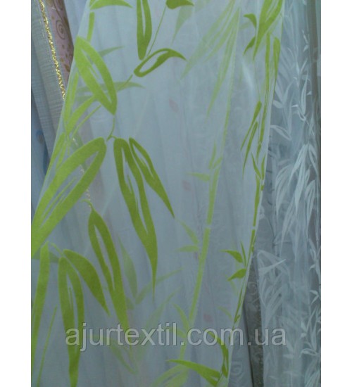 Органза флок "Бамбуковая веточка оливочка"