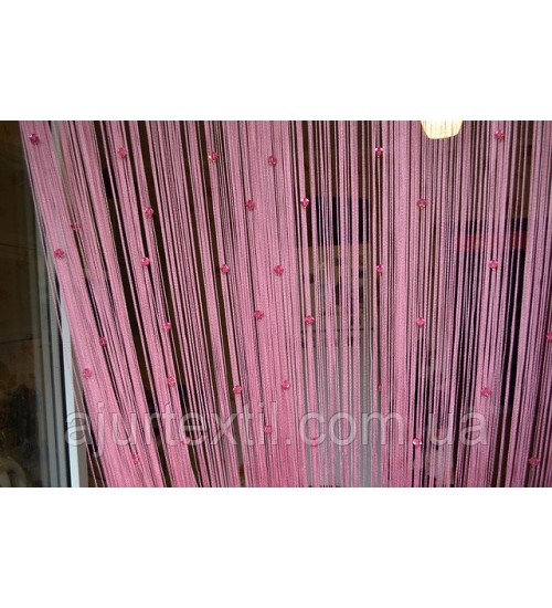 Шторы нити терракот с розовинкой  однотонный