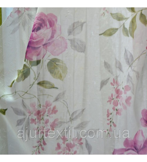 Тюль лен "Роза" 