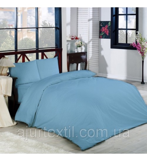 Постельный комплект Ранфорс синий