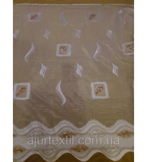 Тюль жаккард "Листочек" 1,6