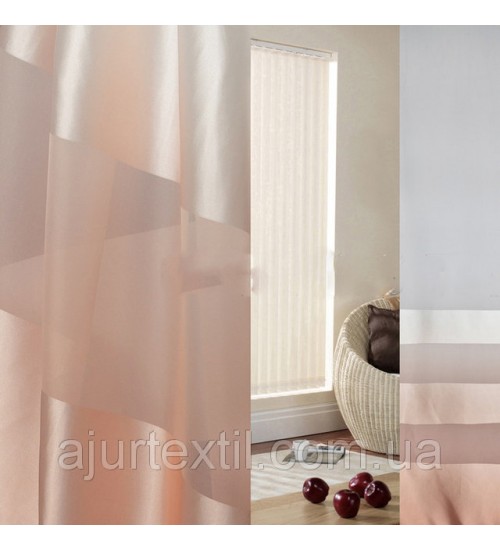 Тюль вуаль "Жалюзи Молочная"