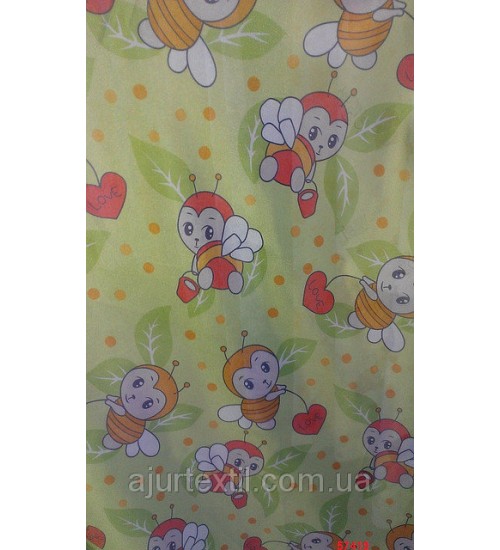 Тюль детская "Пчелка" зеленая