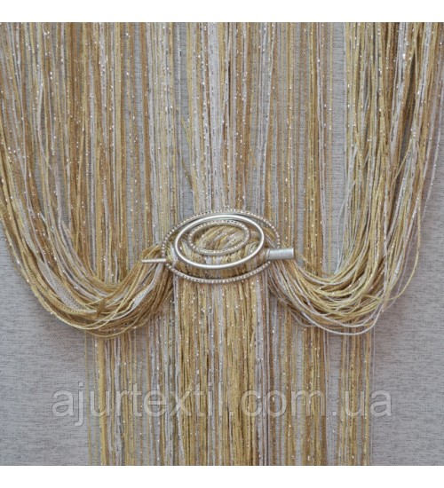Шторы нити с люрексом радуга 21