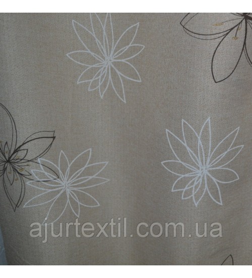 Штора лен на блекауте "Стиль" светлый беж