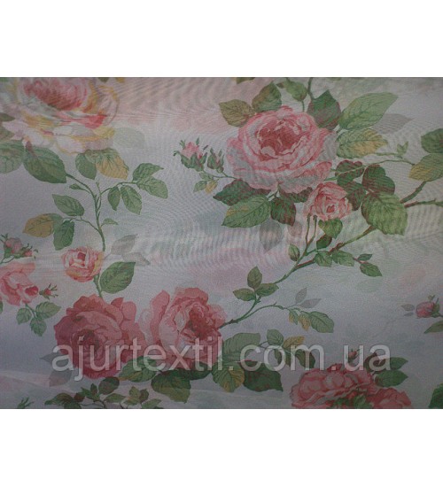 Тюль печать "Розочки Незабудка"