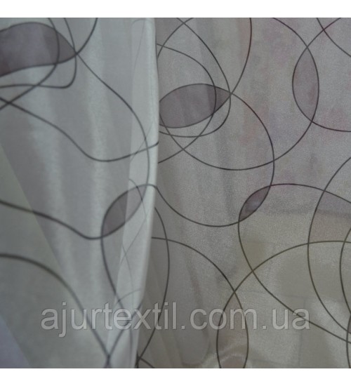 Тюль органза "Амстердам" черно серая