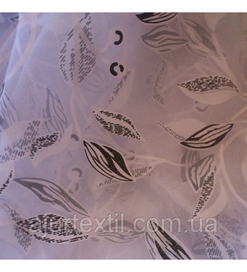 Тюль органза  "Белый лист" 
