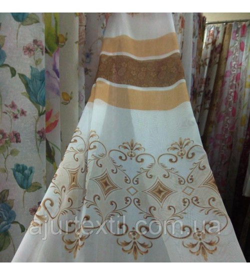 Тюль вуаль "Дели" беж