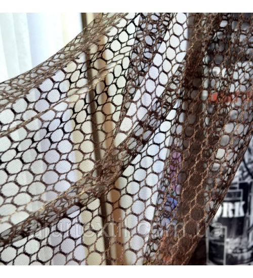 Тюль Французская сетка "Элит шоколадно коричневая"