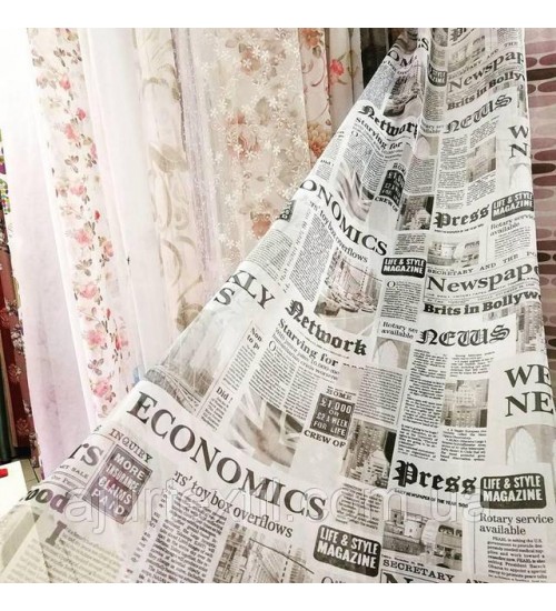 Тюль печать " Газета"