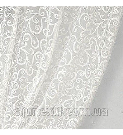 Тюль органза деворе   молочная "Хрустальный завиток"