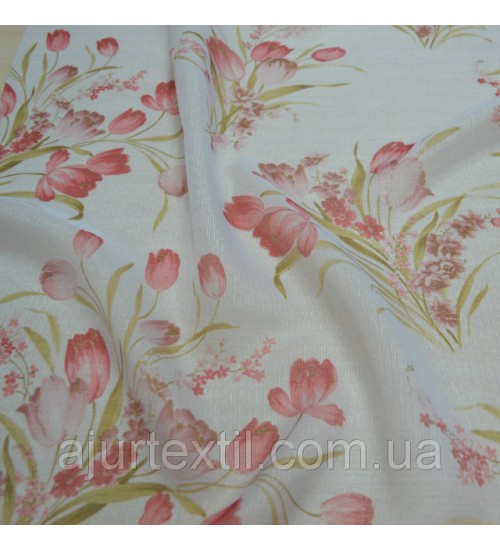 Гардина французский кристалон "Тюльпан" розовый