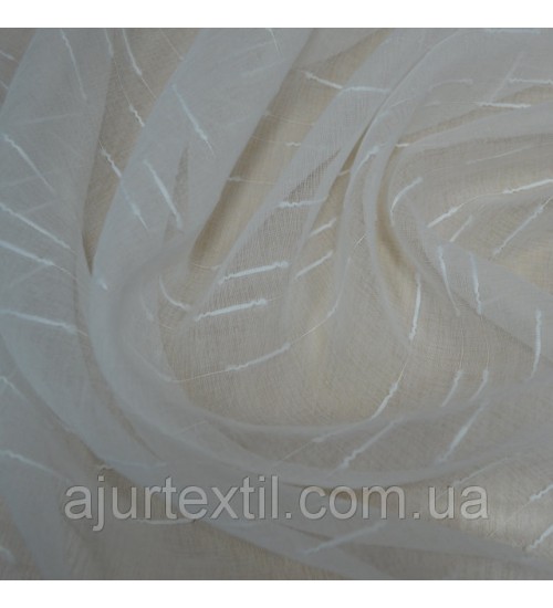 Тюль лен "Тайна" бело молочная