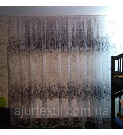 Тюль органза деворе "Аваллон" черный