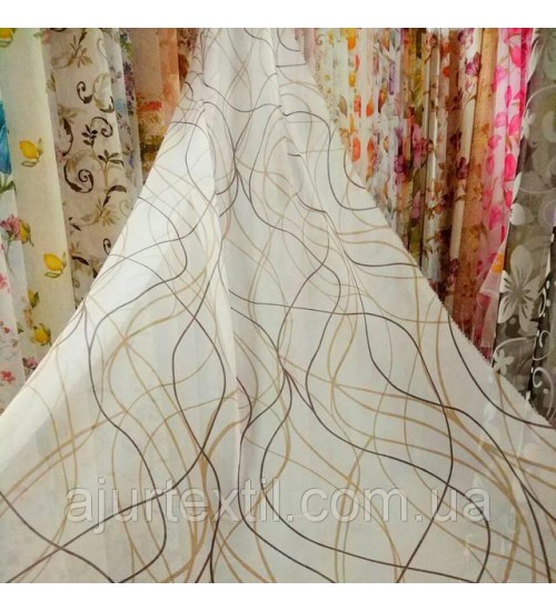 Тюль печать "Мираж" беж