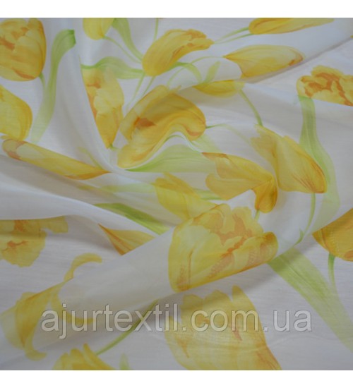 Тюль вуаль " Тюльпан" желтый
