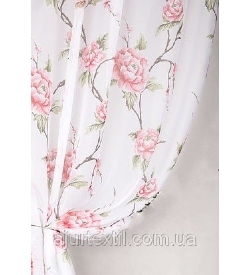 Тюль печать "Розочки на ветке"