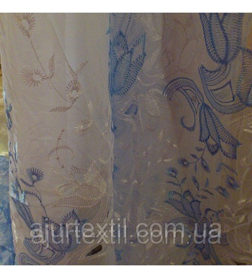 Тюль шифон "Колокольчик голубой"