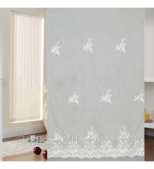 Тюль вышивка "Кэтрин" белая