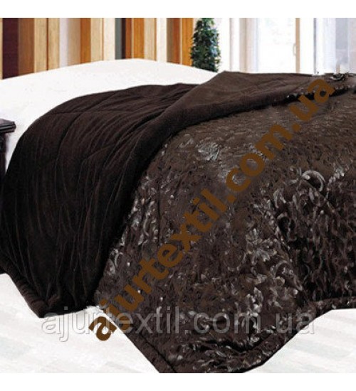 Плед  Листочек" темный шоколад