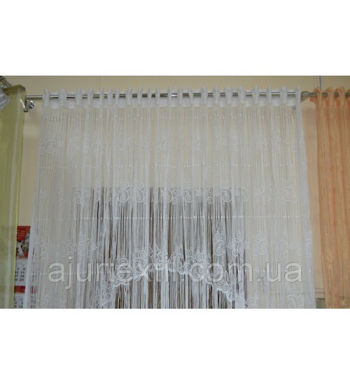 Шторы нити "Завитушки" белый