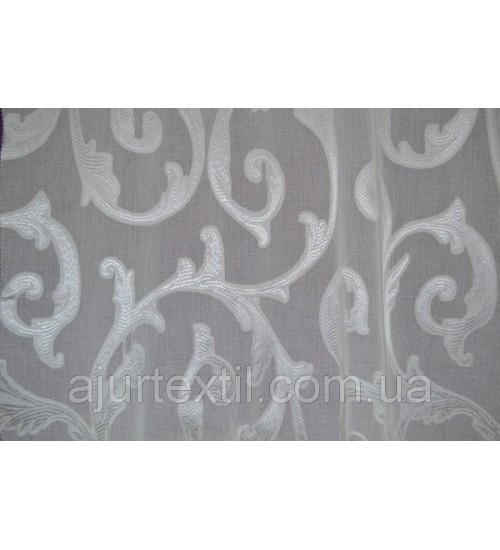 Тюль лен с кристалоном "Ломбардия" молочная