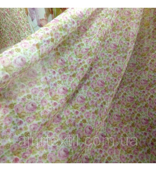 Тюль печать " Розочки акварель"
