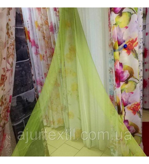 Тюль фатин Оливка