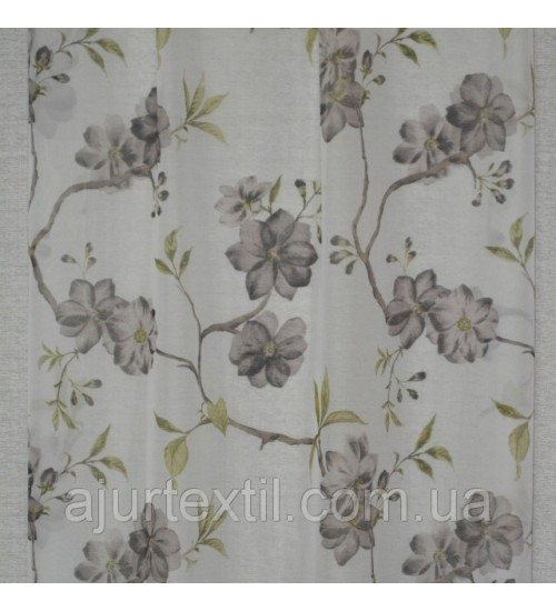 Тюль печать "Цветы на ветке"