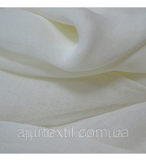 Тюль французский кристалон "Однотонн" молочный