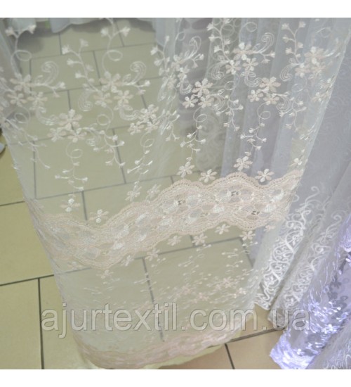 Тюль фатин "Белоснежка" беж