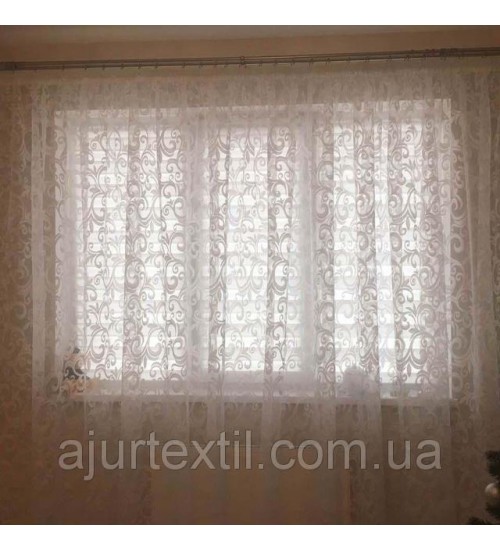 Тюль органза деворе " Королевский завиток"