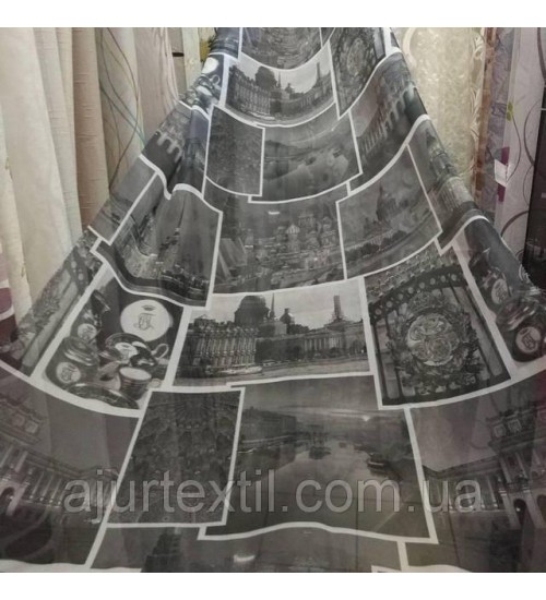 Тюль "Города" вуаль