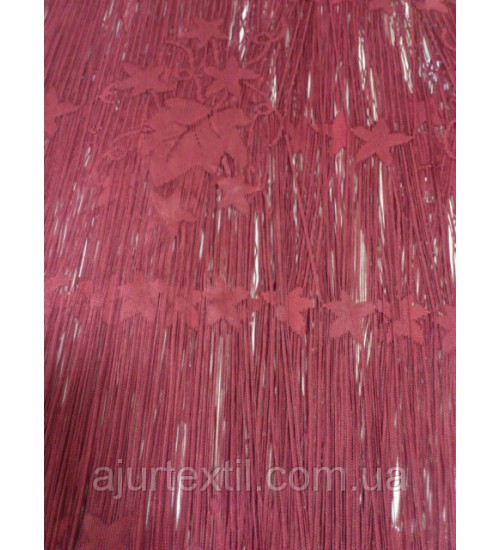 Шторы нити "Листья" бордо