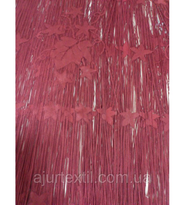 Шторы нити "Листья" бордо