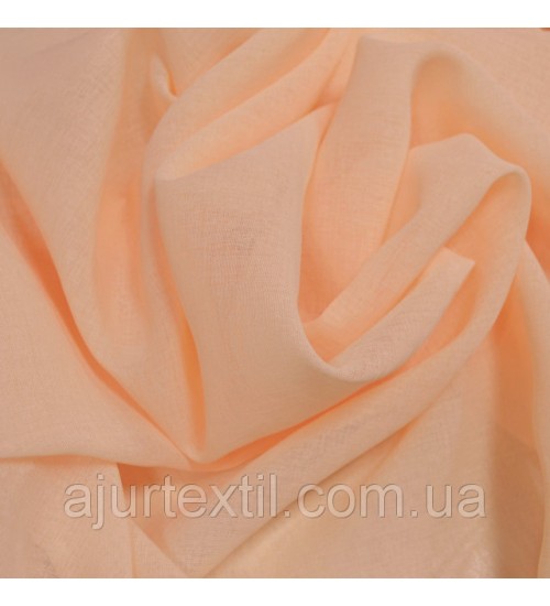 Тюль лен персик