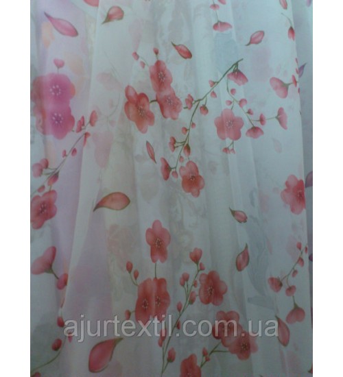 Тюль печать "Сакура розовая"