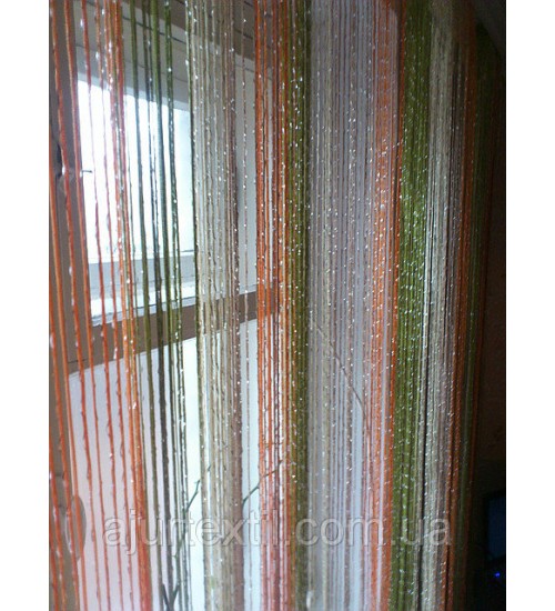 Шторы нити с люрексом радуга 23