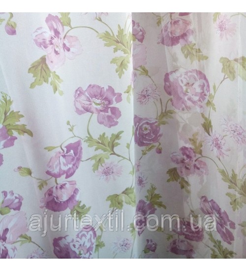 Тюль печать " Диантус"